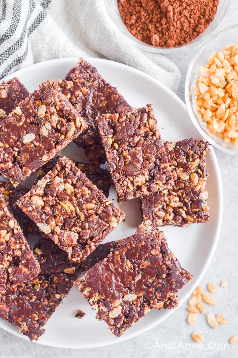 Healthy Rice Crispy (Krispie) Treats with Cocoa