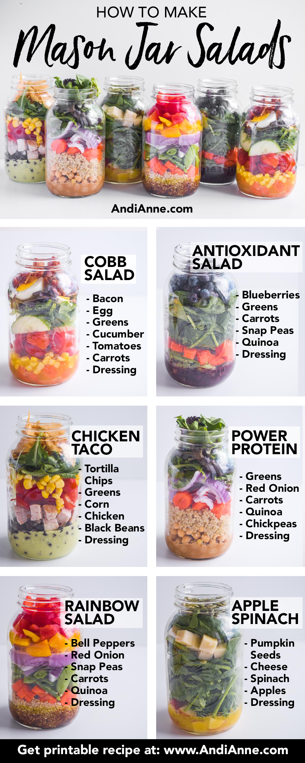 Six Healthy Mason Jar Salads Everyone Should Know   Mason Jar Salads Pinterest 