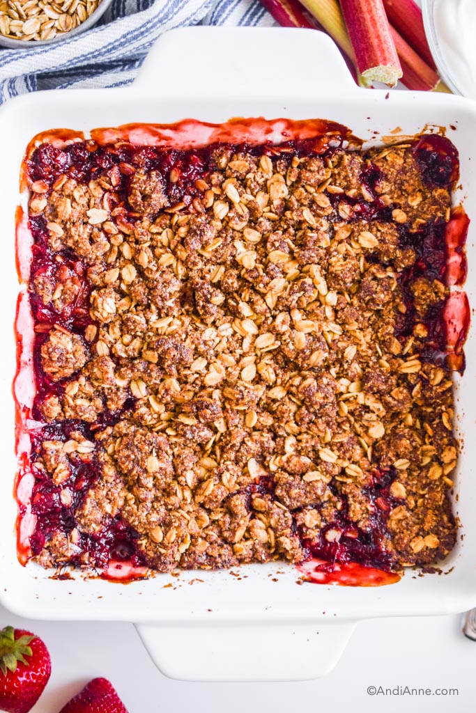 Strawberry Rhubarb Crisp - Gluten Free, No Refined Sugar