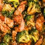 close up of beef and broccoli stir fry recipe
