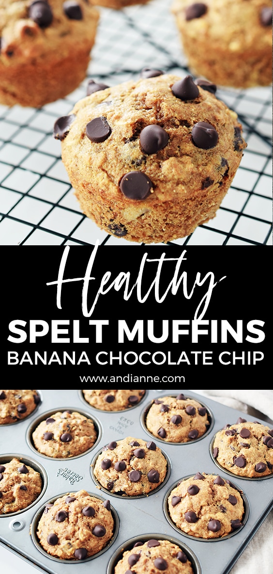 Spelt Muffins Banana Chocolate Chip - Healthy and Delicious!