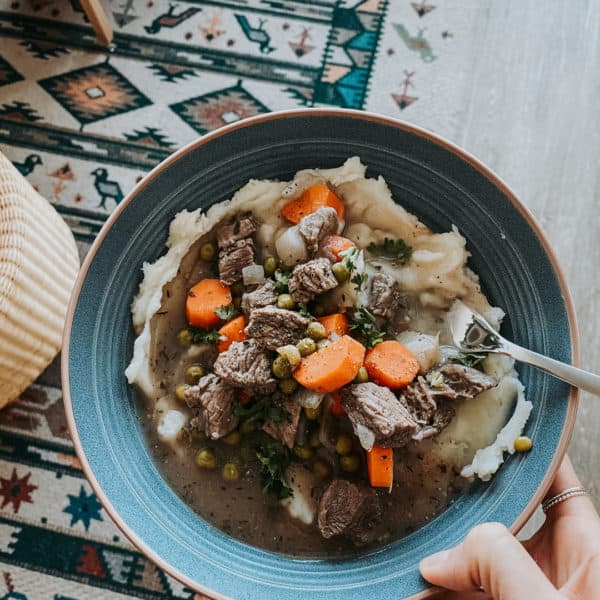 Slow Cooker Beef Stew With Mashed Potatoes - Andi Anne
