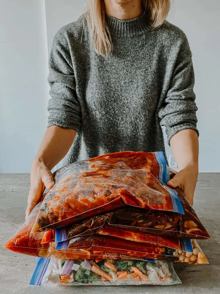 Freezer Meals in freezer bags