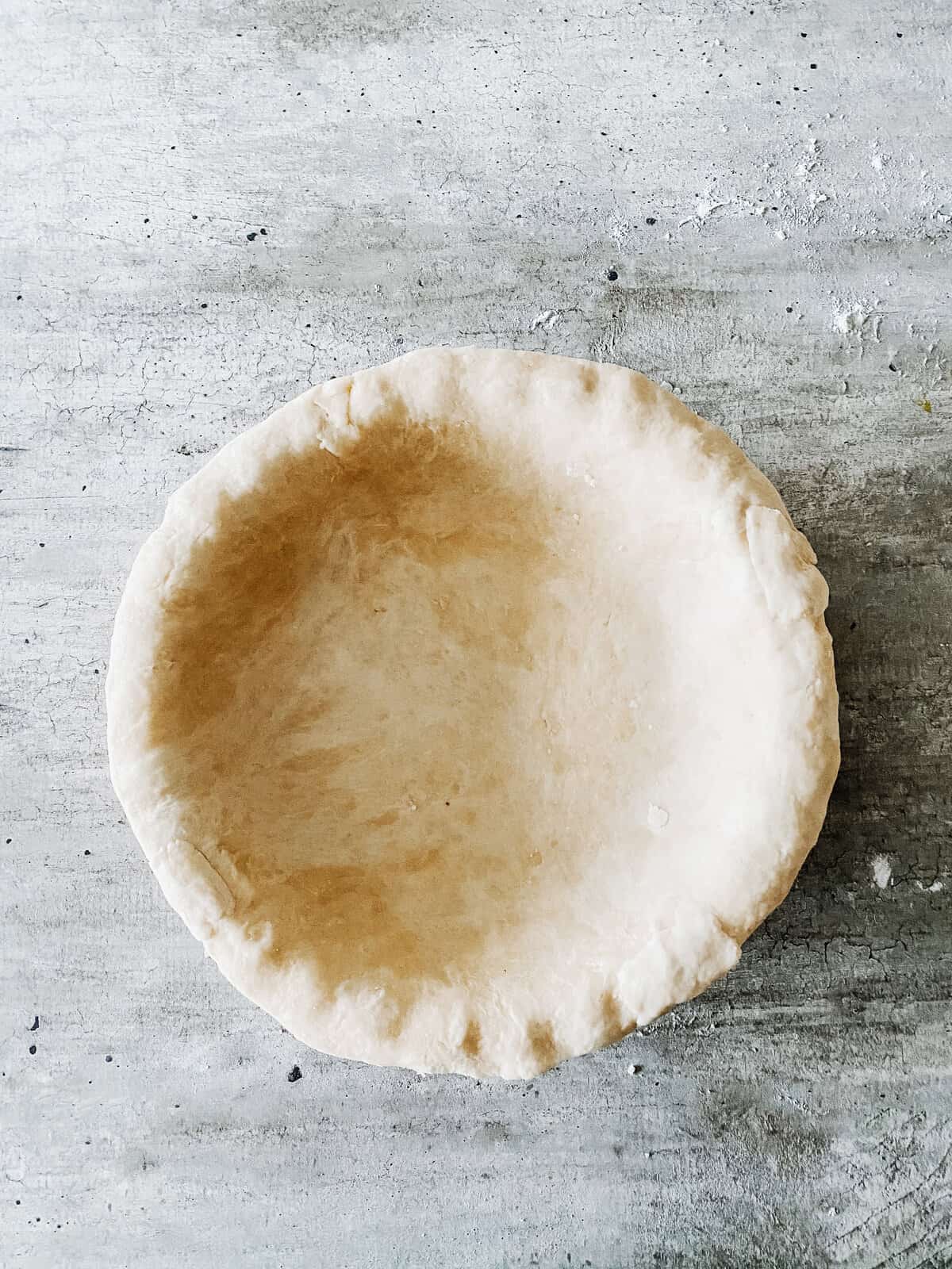 homemade pie crust on counter