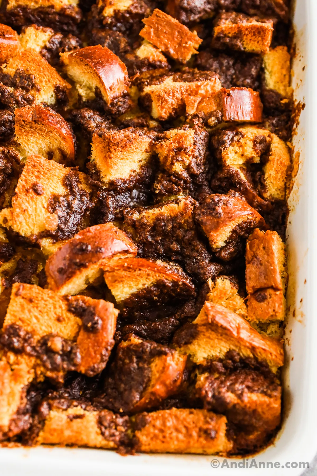 Close up of french toast casserole recipe.