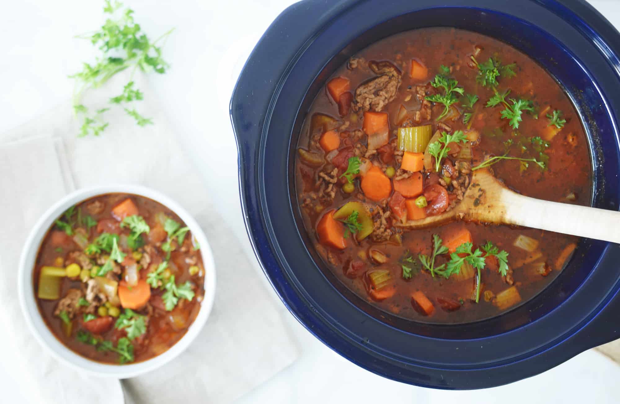 Crockpot Hamburger Soup - AndiAnne