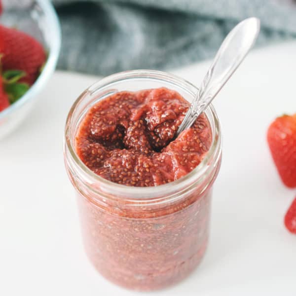 Strawberry Chia Jam - Store In Fridge With No Pectin Or Canning Needed
