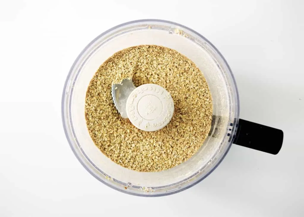 oats blending in a food proccessor