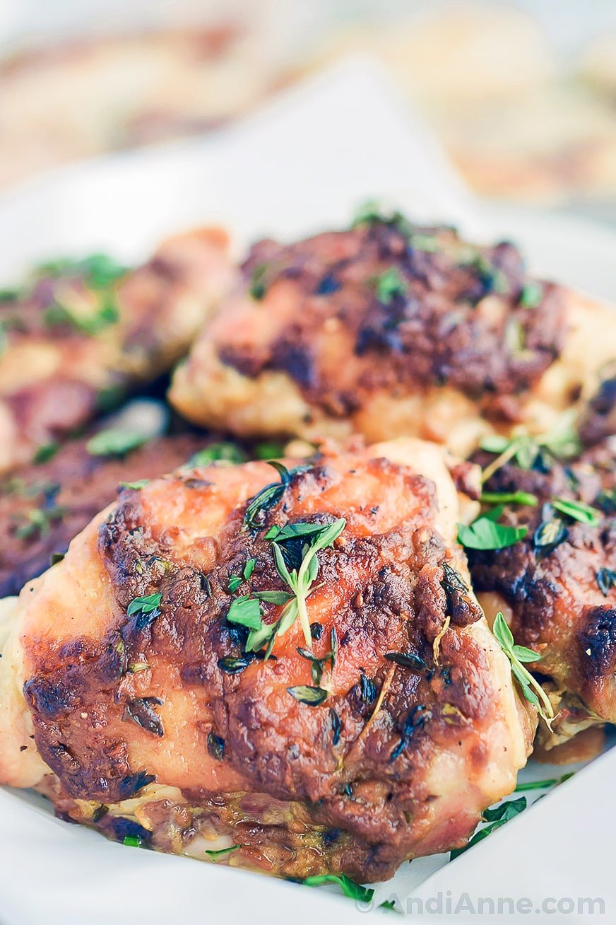 Dijon Thyme Baked Chicken Thighs Recipe Andi Anne