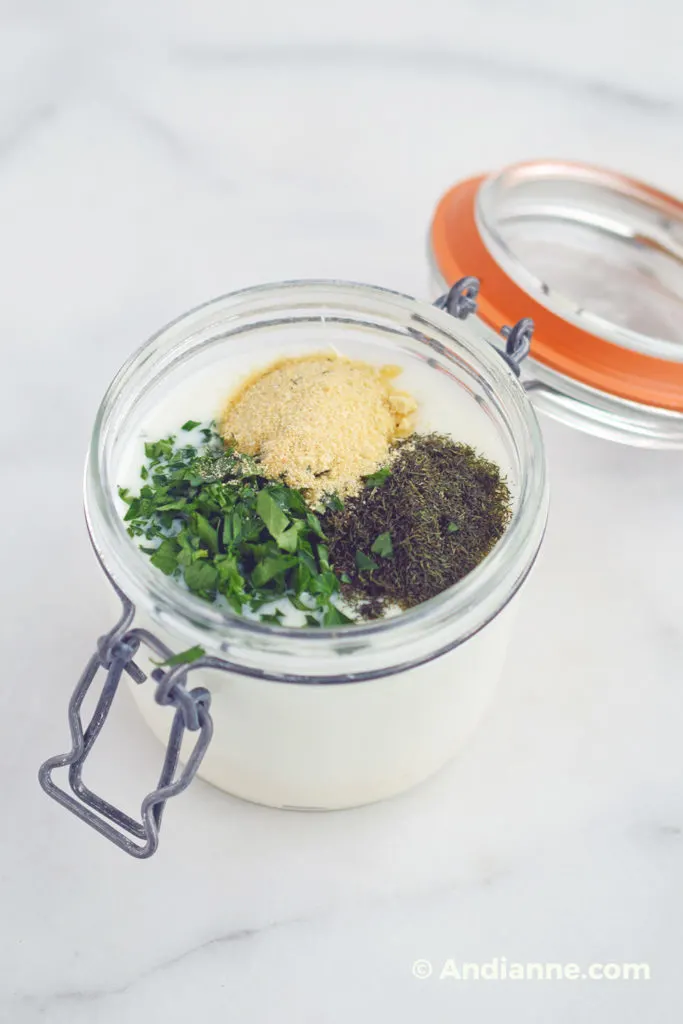 ingredients in canning jar