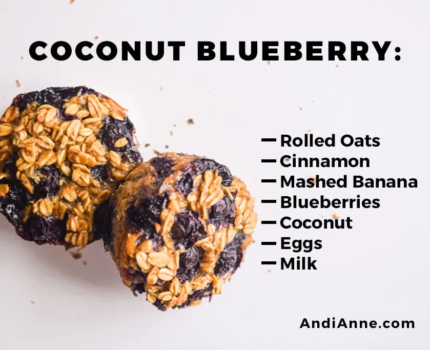 coconut blueberry breakfast cup with instructions