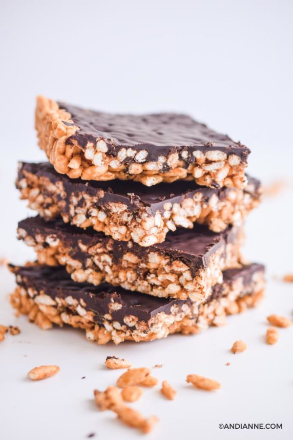 Chocolate Puffed Rice Squares - Quick, Fast and Healthy!