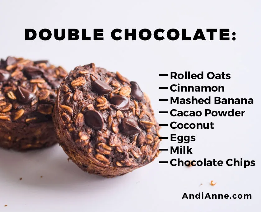 double chocolate oatmeal breakfast cup with instructions