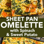 Sheet pan omelette with spinach and sweet potato