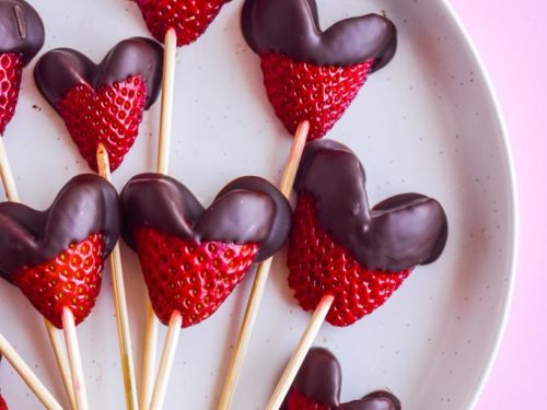 Chocolate Covered Heart Shaped Strawberries