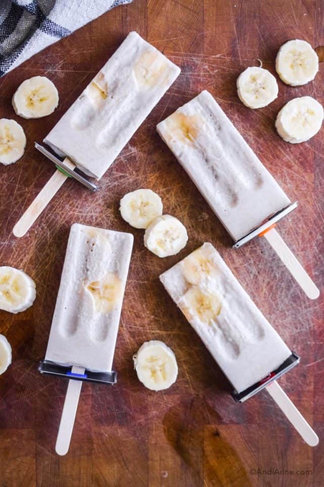 Banana Cream Popsicles (Dairy Free, No Refined Sugar, Easy To Make)
