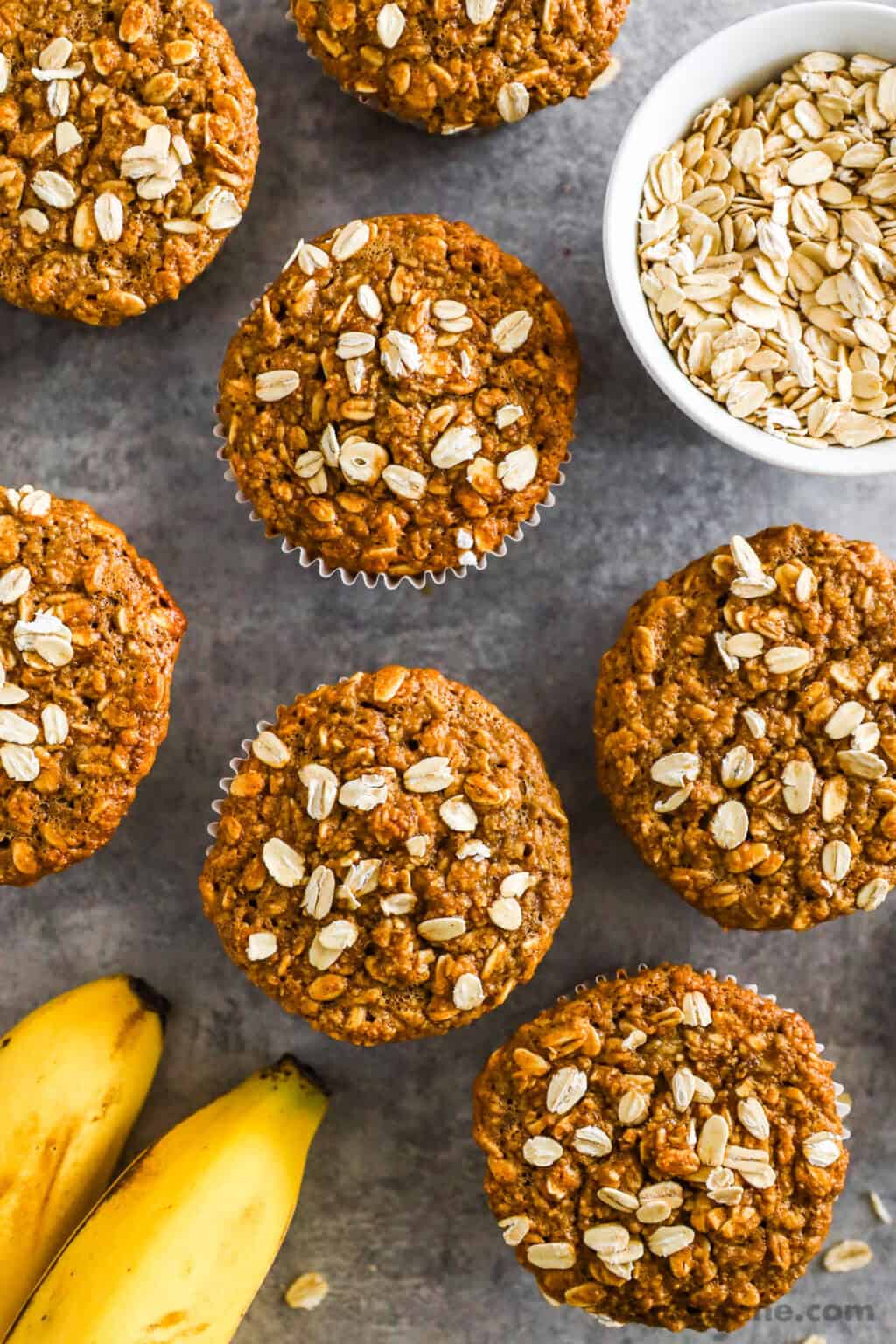Banana Oatmeal Muffins (Gluten Free, No Nuts, No Refined Sugar)