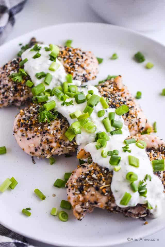 Everything Bagel Chicken Breasts With Greek Yogurt Dressing Andi Anne