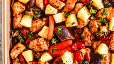 Pineapple Chicken Sheet Pan Dinner