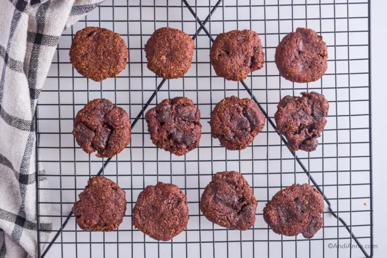 chocolate avocado cookies cooling on a rack