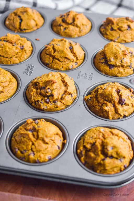 Pumpkin Chocolate Chip Muffins - (Gluten Free, No Refined Sugar)