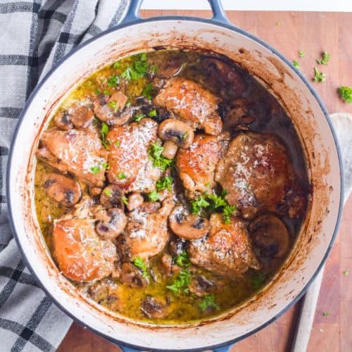 Chicken Thighs In Mushroom Sauce All In One Dinner Recipe