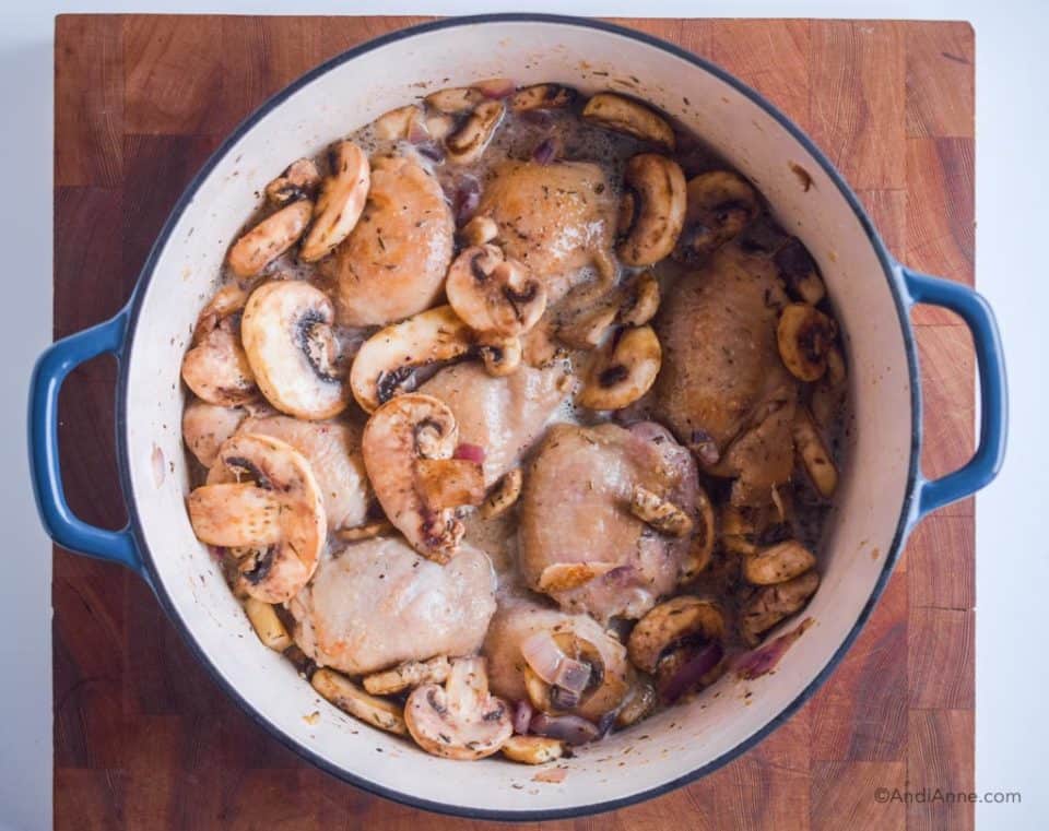 Chicken Thighs In Mushroom Sauce All In One Dinner Recipe