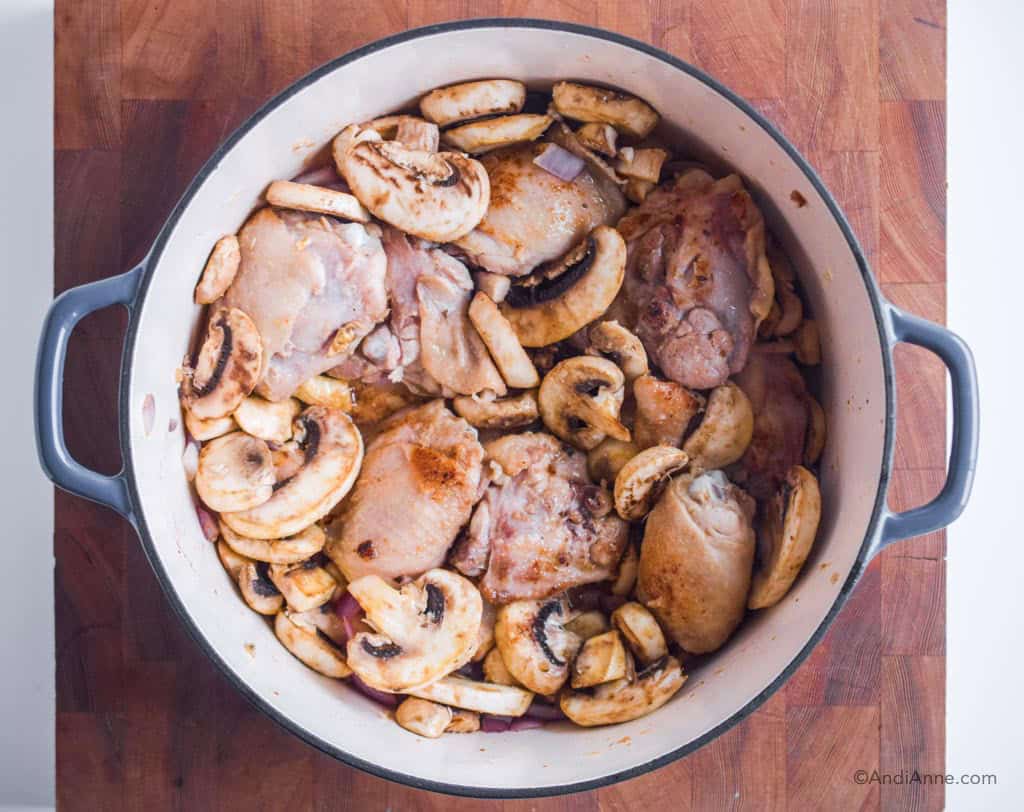 Chicken Thighs In Mushroom Sauce All In One Dinner Recipe