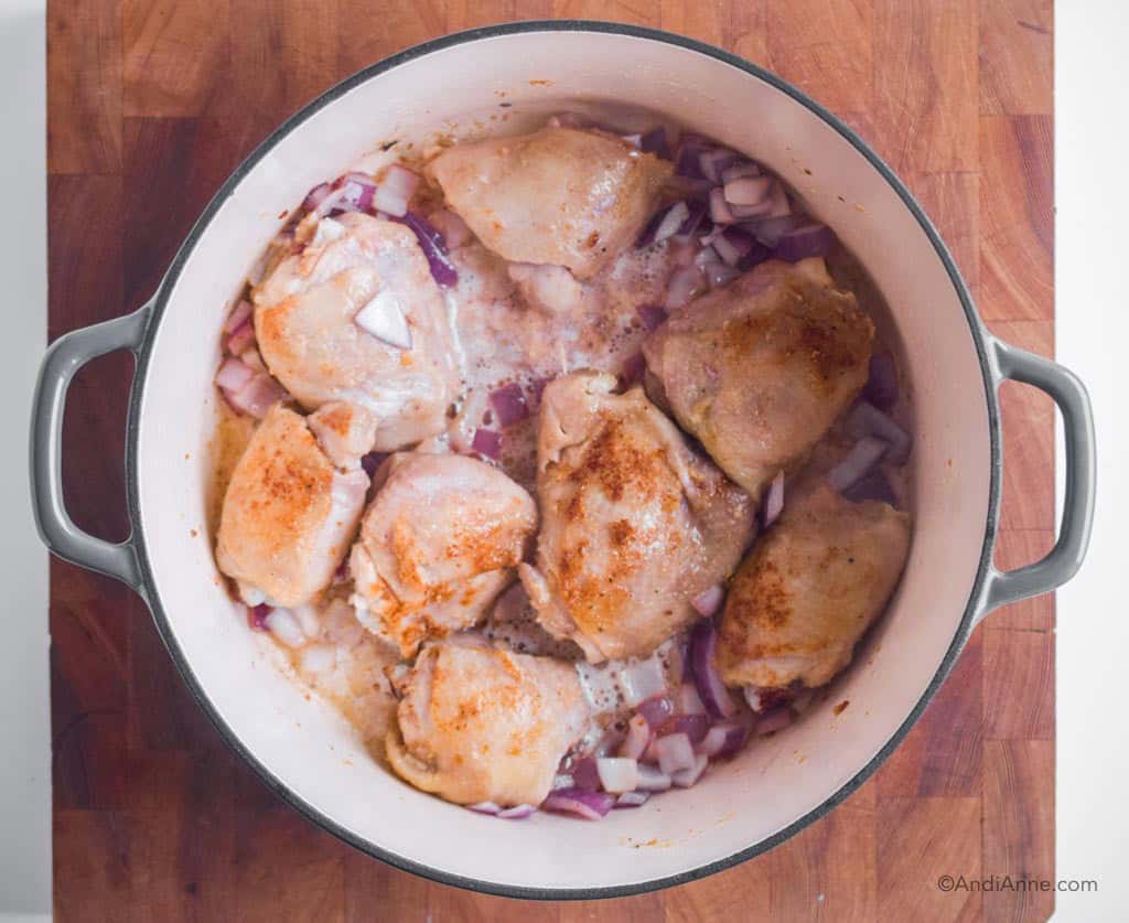 Chicken Thighs In Mushroom Sauce All In One Dinner Recipe