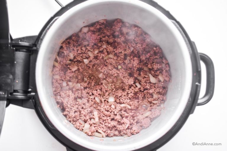 Ground beef cooking in instant pot