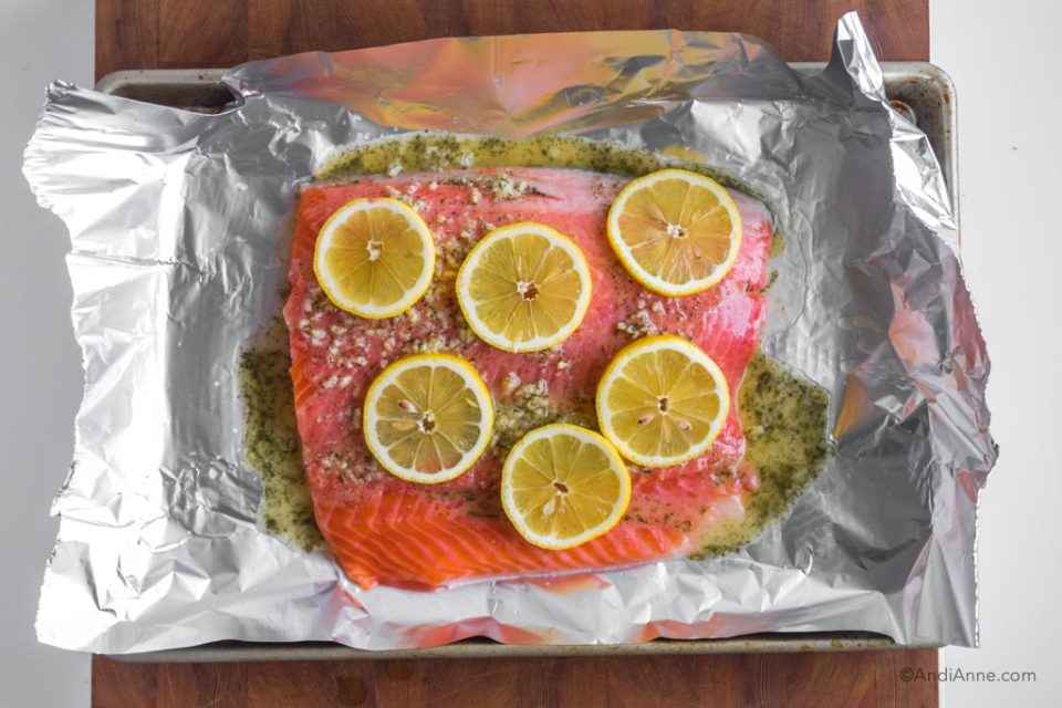 Lemon Garlic Baked Steelhead Trout In Foil - Light, Flaky and Buttery