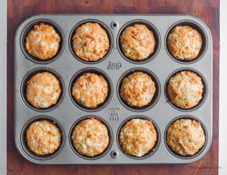 cooked muffins in muffin pan