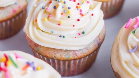 rainbow sprinkle cupcakes