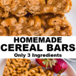 close up of 3 ingredient homemade cereal bars