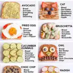 12 different toast flavors using a variety of vegetables, fruits, spreads and seeds.