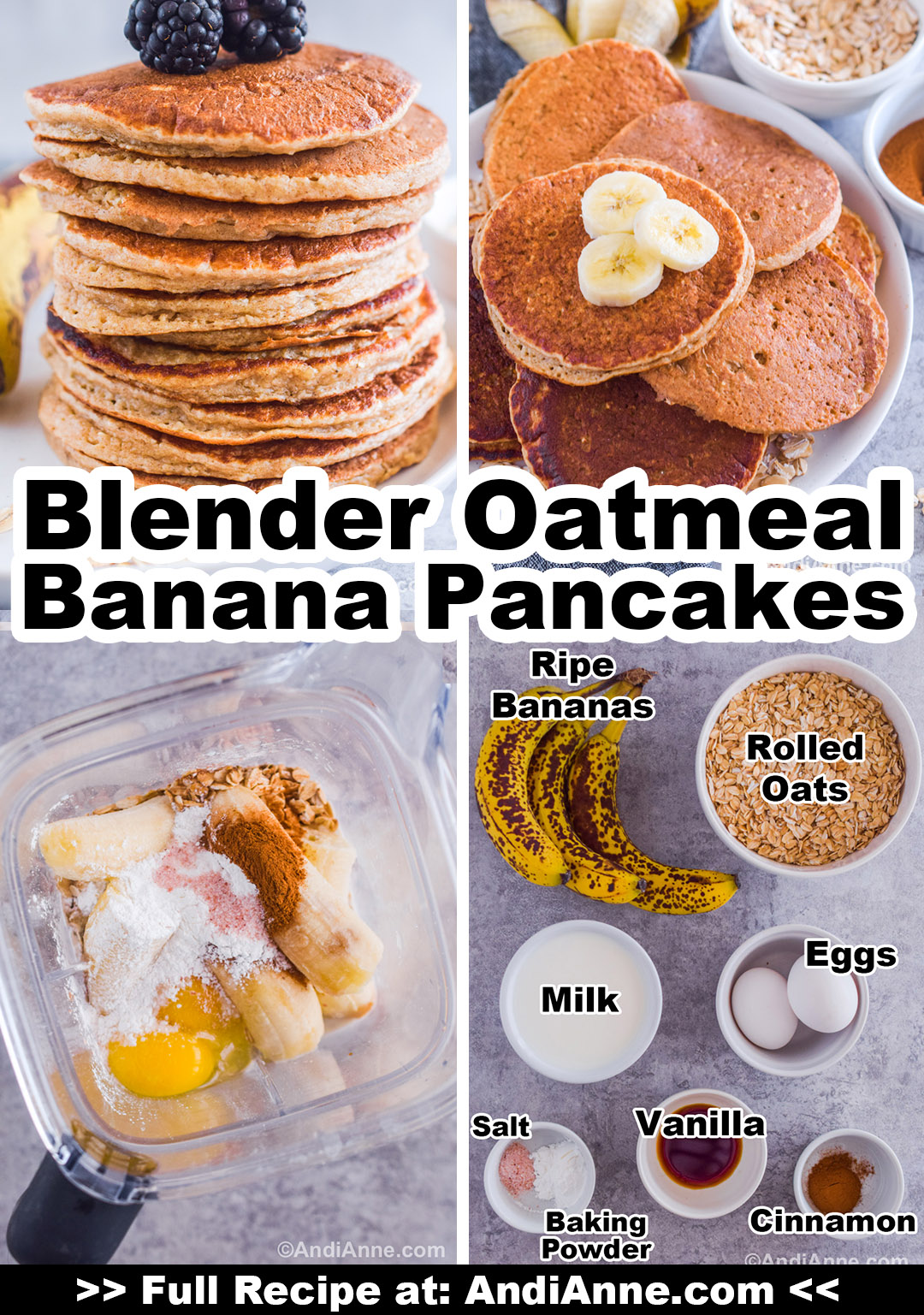 Blender Oatmeal Banana Pancakes (Easiest Method)