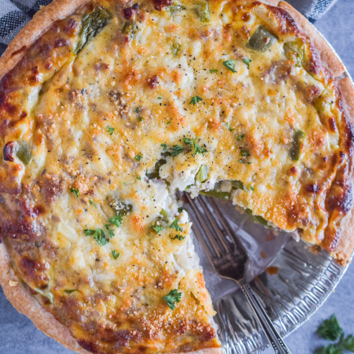 Parmesan Ground Pork Quiche - Andi Anne