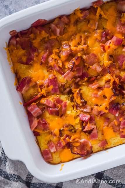 Bacon and Cheese Pancake Casserole - Andi Anne