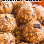 Close up of pumpkin oatmeal energy balls