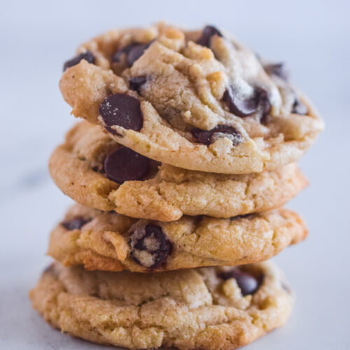 Stack of four cookies on top of eachother.