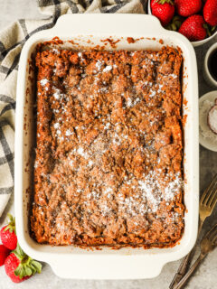 French toast bake in a casserole dish