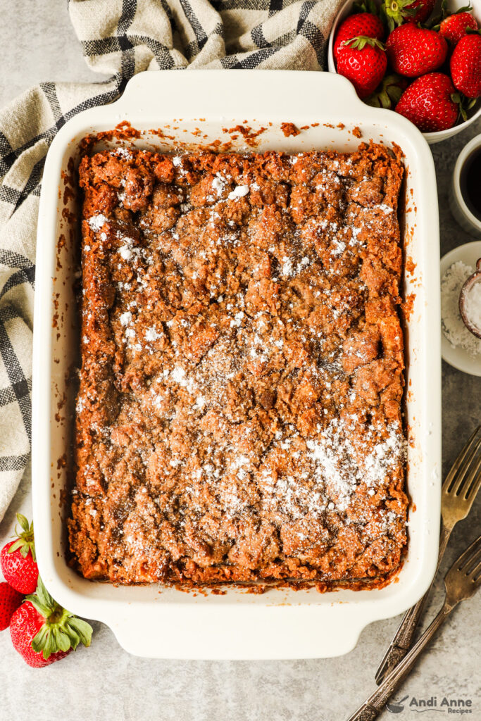 French toast bake in a casserole dish