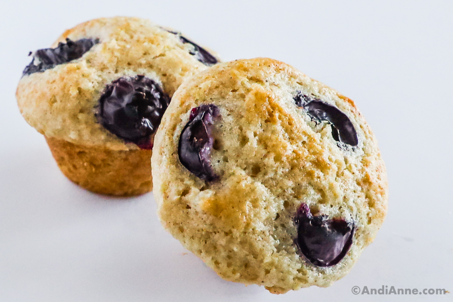 Two blueberry pancake muffins