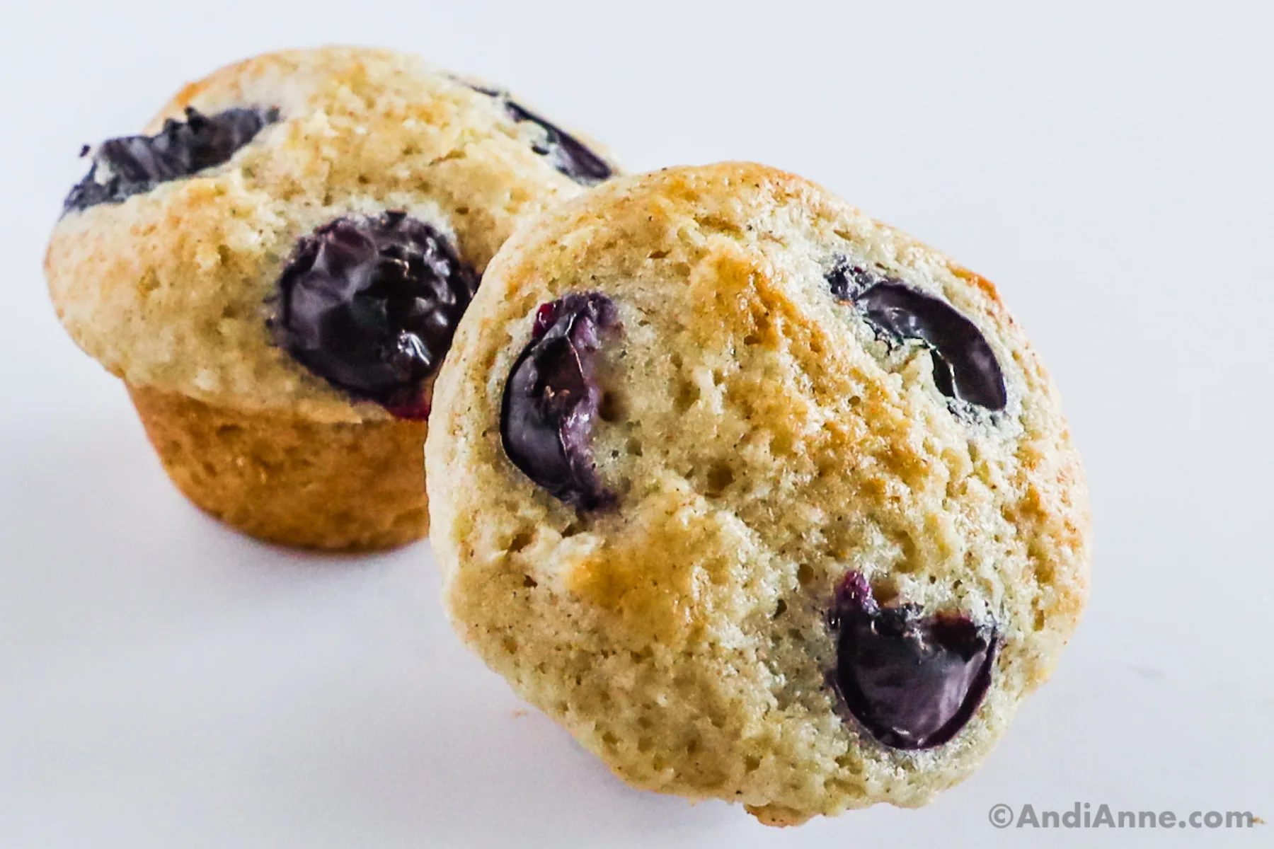 Two blueberry pancake muffins