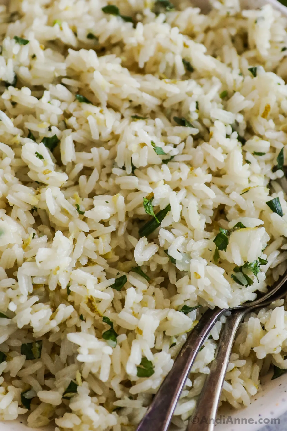 Close up of cilantro lime rice.