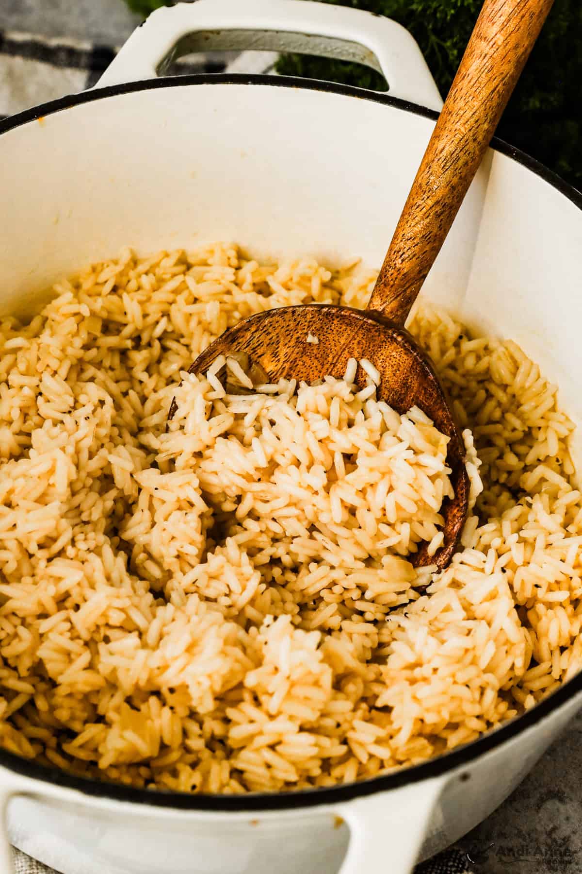 A pot of garlic butter rice