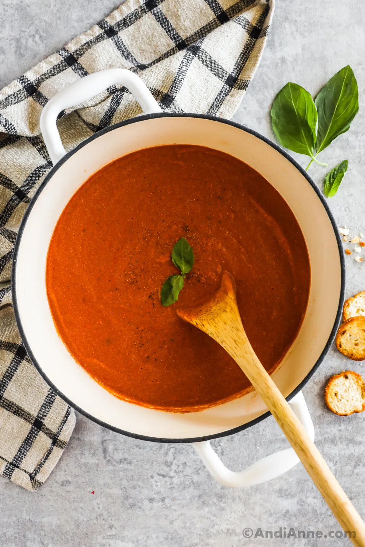 Roasted Tomato Basil Soup - Andi Anne