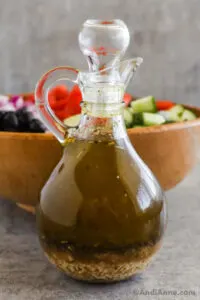 A jar of italian salad dressing.