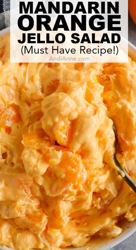 Close up of mandarin orange jello salad