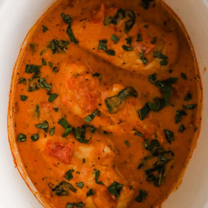 Slow Cooker Tomato Basil Chicken